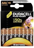 1,5 V Duracell - Pila alcalina Plus Power AAA (16 Pilas)