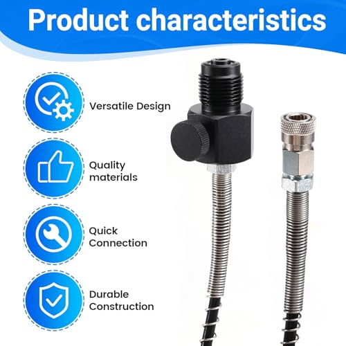 Conector G5/8 para botella de buceo adaptador de fibra grande a pequeño con tubo y toma de 8mm 5