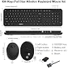 Wireless Keyboard and Mouse Combo, MOFII 104 Keys Full-Size Retro Round Keys Typewriter Keyboards Ergonomic Keyboards and Mouse Wireless for Windows, PC, Laptop, Desktop Black