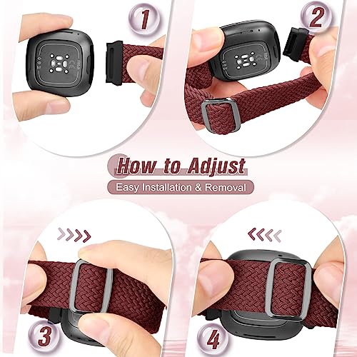 SHIJZWD 2Packs Elastic Braided Straps Compatible with Fitbit Versa 4/3 - Image 2