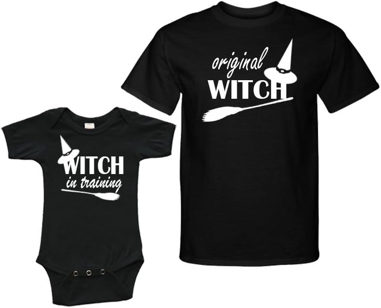 Matching Set -Original Witch/Witch in Training - Short Sleeve Onesie & Adult Unisex T-Shirt