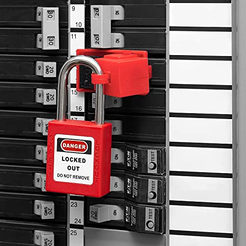 Image of Lockout Tagout Locks Safety Padlock Loto Locks Keyed Alike PA Lock Out Tag Out Steel Shackle Small Luggage Padlocks Red 6mm