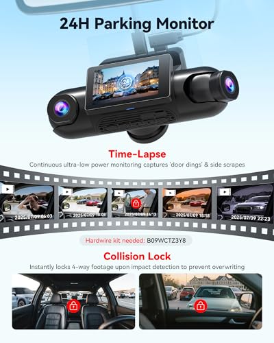 Image of REDTIGER VP40 4 Channel 360 Dash Cam, Dual STARVIS 2, 8 IR Night Vision | 4 Adjustable Lenses, 5.8GHz WiFi, 2.5K*2+1080P*2 Recording, GPS, Voice Control, Touchscreen, 24H Parking Mode, No Card