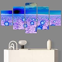 SIGNWIN 5 Panel Canvas Wall Art Modern Art Bohemian Bouquet Colorful Cool Floral Group Multicolor Photography Realism for Home Decorations Ready to Hang - 60