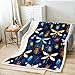Homewish Dragonfly Blankets Colorful Ladybug Entomology Throw Blanket for Kids Boys Girls Room Decor Nature Animals Themed Fleece Blanket Navy Blue Sherpa Blanket,for Chair/Sofa,50