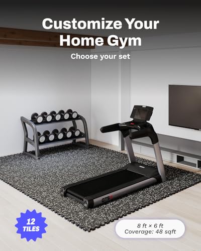 image for AIRHOP 0.56in Thick 48 Sq Ft Exercise Equipment Mats, 12 Tiles Upgrade