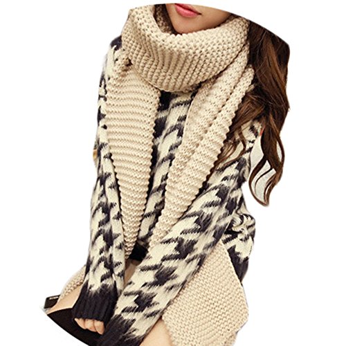 Écharpe tricot femme grande taille Miya® longue et douce automne hiver