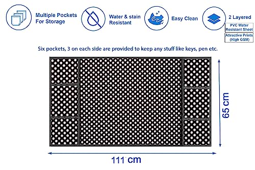Image of Stylista Refridgerator top Cover Suitable for Samsung RR20A181BU8 /HL, 192 Liter Fridge, Dimension (WXD) 65x111 CM, Polka dot Pattern Grey