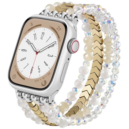 Image of MOFREE Beaded Apple Watch Band for Women 38 /40 /41 /42mm Elastic Strap
