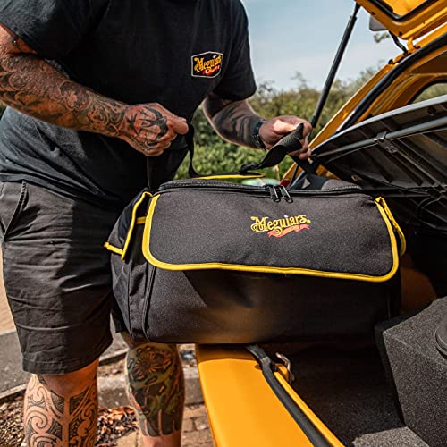 Meguiar's Black Large Car Care Kit Bag Detailing Bag ST025 & X1902EU Supreme Microfibre Wheel Brush, Medium, Completely Safe Wheel Cleaning , Black - Image 4