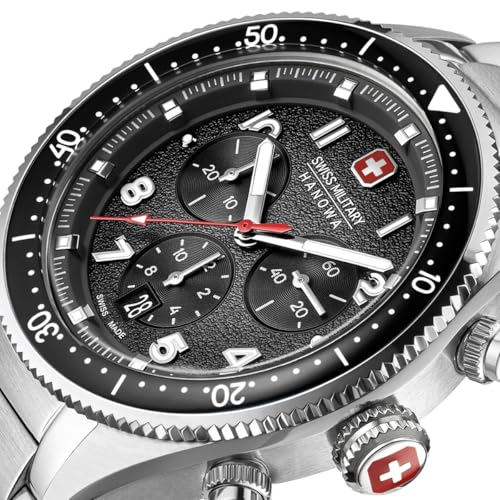 Image of Swiss Military Hanowa SMWGI0003803 NAVALUS PRO Chrono - Swiss Made Round Black Chronograph - Watch for Men