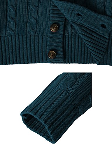 image for H2H Mens HIGH Neck Twisted Knit Cardigan Sweater with Button Details D