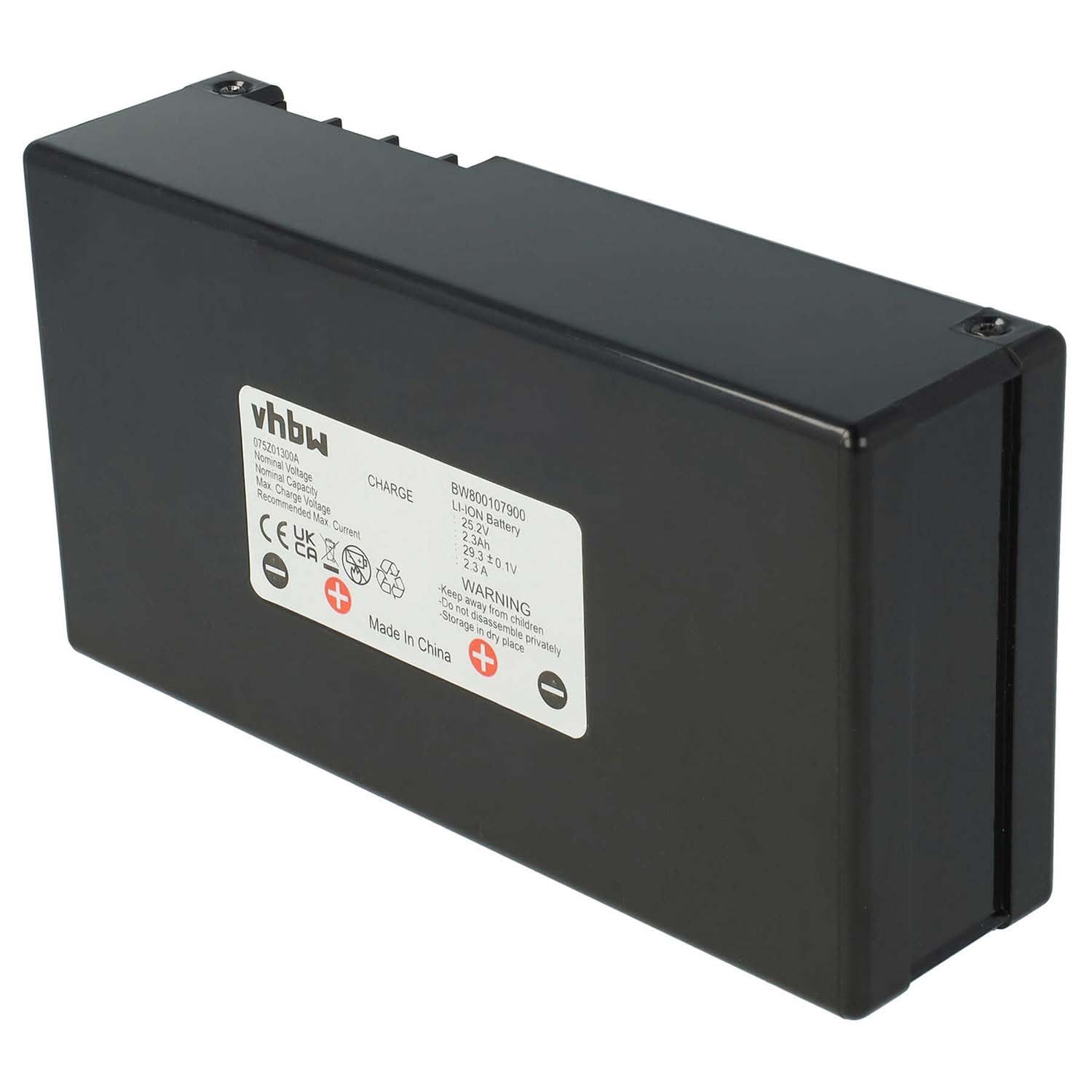 vhbw Batería Recargable reemplaza Zucchetti 075Z01300A | para robot cortacésped (2300 mAh, 25,2 V, Li-Ion)
