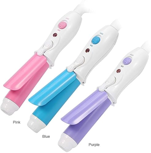 Miniatura 7 de Rizador de pelo, juego de varita de rizador, mini racimos rizadores portátiles de cerámica rizador de pelo ondulado (Star Bear Purple)