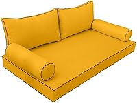 Vista 2 de *Solo funda*-Estilo 2 para sofá cama al aire libre Funda de almohada trasera con ribete de contraste Twin-AD108