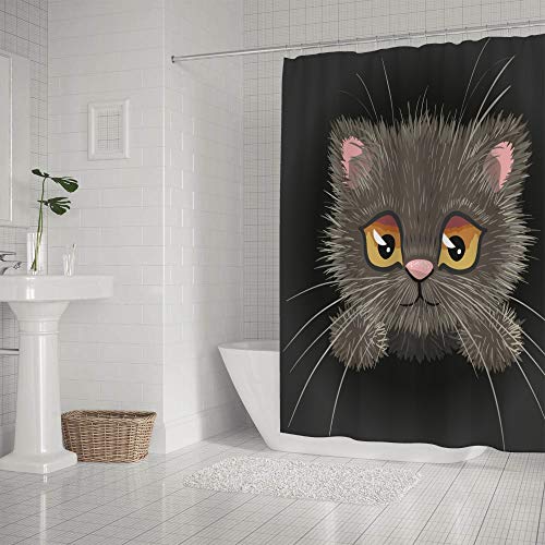 Rideau de douche imperméable chat mignon fini les sols mouillés - 3