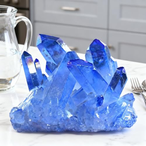 Célestite brute et calcite bleue d'environ 400g pour la collection - 5