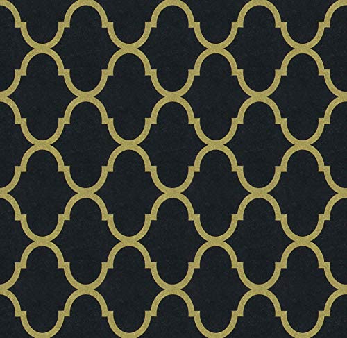 EeeComing Gold Trellis Peel and Stick Wallpaper: Removable Adhesive Wallpaper for Black Walls