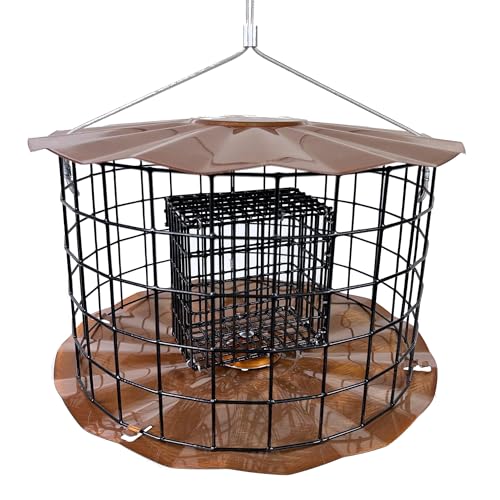 Erva Starling-Proof Barrier Guard Feeder with Double Suet Cake Holder - Premium Copper Finish - Made in USA (SUET1C)