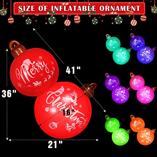Gaint Christmas Inflatable Balls, Light Up Pvc Inflatable Christmas Ball Ornaments With Led Light And Remote Control For Holiday Indoor Outdoor Yard Garden Pool Tree Decor (Gourd) #TOP4