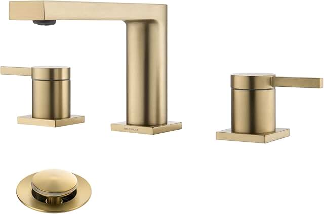 25 Men's Bathroom Ideas With Bold Minimalist Style 6 Luxury Brass Modern Widespread Bathroom Sink Faucets with Copper Valve f...