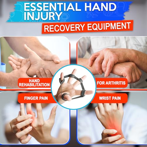 Image of 6Pcs Finger Extension Bands - Finger Stretcher Exerciser Silicone Grip Strengthener, 3 Resistance Levels, Ergonomic Hand Exerciser with Shape-Retention, Tear-Resistant Comfort Grip for Hand Recovery