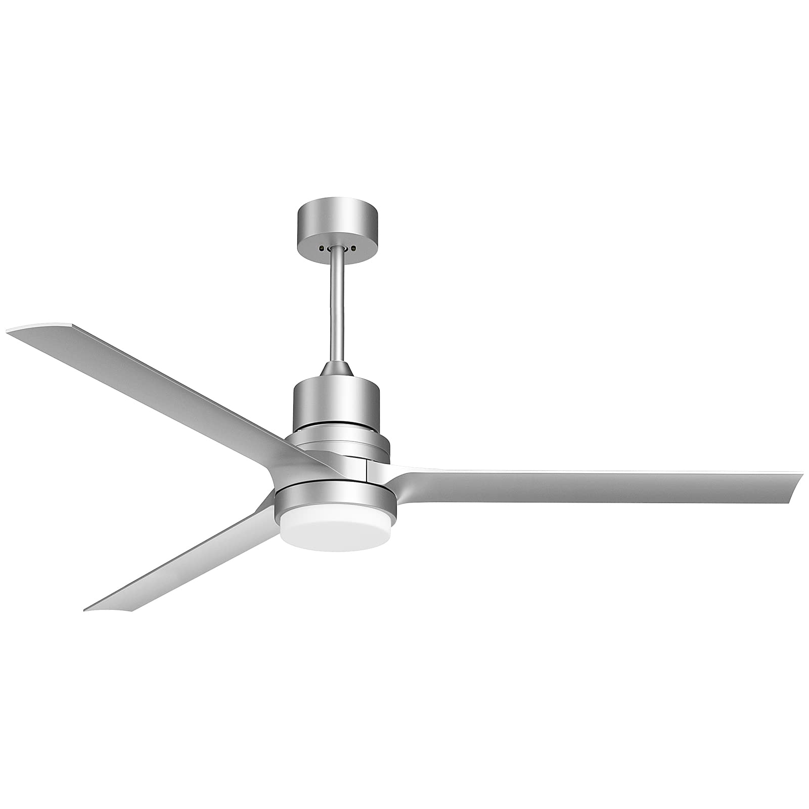 Photo 1 of ghicc Ceiling Fans with Lights and Remote, Silver Outdoor Ceiling Fan with Remote, 60 inch Modern Fan with Reversible DC Motor for Patio Bedroom