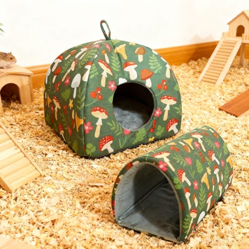 Cueva de cama de erizo para chinchillas set de hamaca para noches frías 8