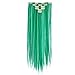 SWACC 7 Pcs Full Head Party Highlights Clip on in Hair Extensions For Women Colored Hair Streak Synthetic Hairpieces (22-Inch Straight, Green)