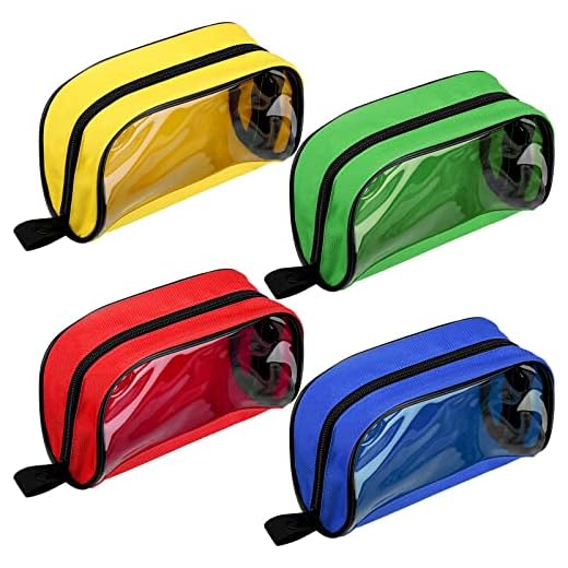 4 Pcs Empty First Aid Bag Color Coded First Aid Medical Kit Accessory Pouches Zippered Medical Bag Organizer Storage Medical Pouch Case with Transparent Window for Medical Supplies Travel, 4 Colors