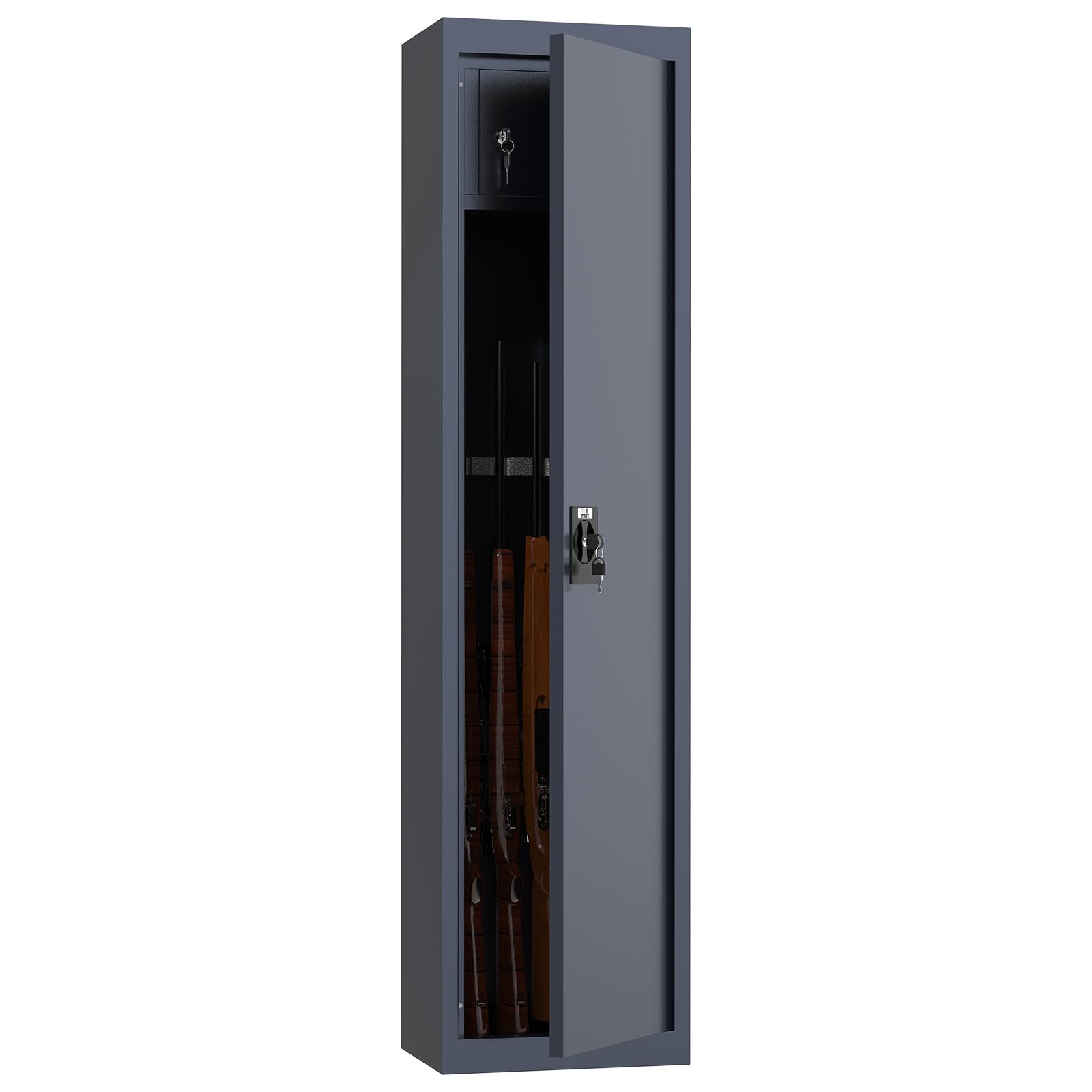 Profirst Armoire à fusils Forest 5 Acier Serrure à Cylindre 2 clés Compartiment intérieur verrouillable séparément Support en Mousse