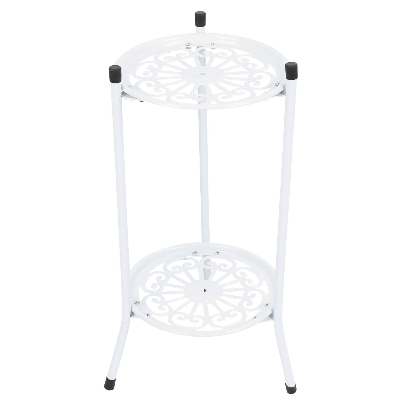 Soporte para flores, soporte para plantas de metal de 2 niveles Soporte para macetas, marco de soporte de trípode estable, soportes para plantas de interior para varias plantas(blanco)