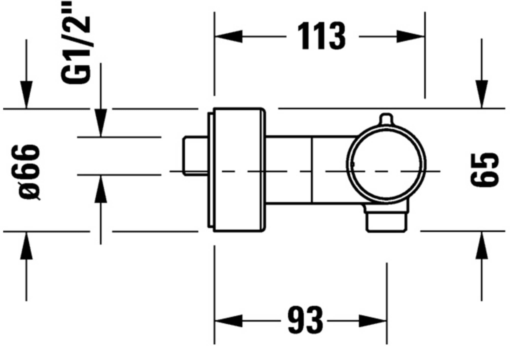 Duravit Thermostatarmatur Brausethermostat Aufputz, 1 Verbraucher, rund, TH4220000010, Farbe: Chrom
