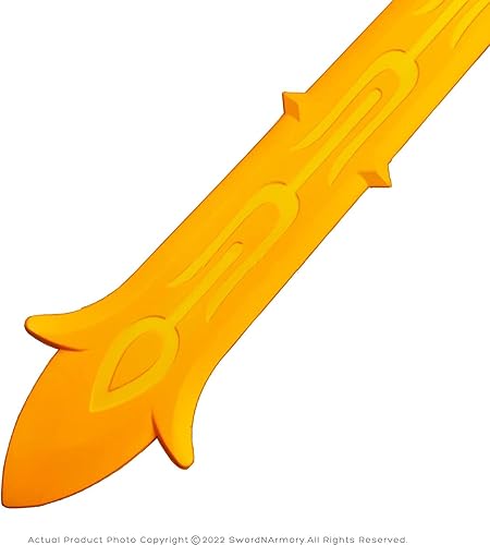 Miniatura 5 de damdos Espada de Halloween de 40 pulgadas para espada de fuego de fantasía, juego de rol, espadas de cosplay de fuego, regalos de cumpleaños (llama