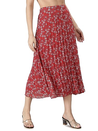 Image of NUEVOSDAMAS Floral Printed Pleated Navy /Multi Skirt