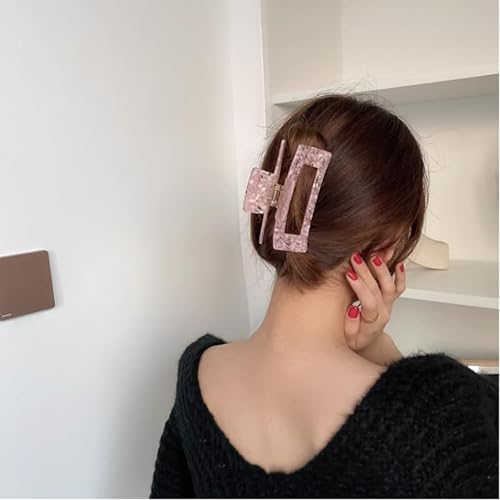 Miniatura 5 de Pinza grande de concha de tortuga de 4.1 pulgadas, pinza de pelo de acetato de celulosa, paquete de 2 pinzas de pelo de plátano para cabello grueso