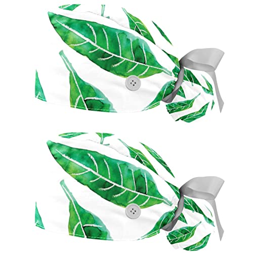 Chapeaux de travail JDEZ respirants lot de 2 casquettes bouffantes feuilles