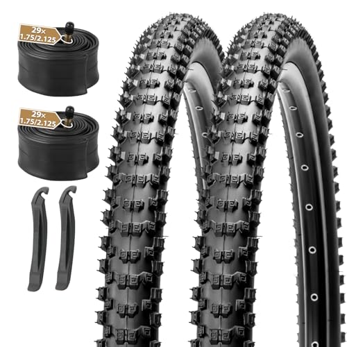 MOHEGIA Mountain Bike Tires Set: 2 Pack 29x2.1 Inch Folding Bicycle Tires Replacement and Pair...