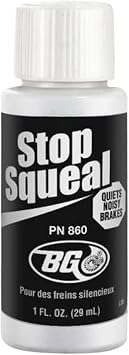 BG0002698761 BG Stop Squeal 1fl oz - قرص الفرامل هادئ - وسادة مضادة للصرير - يقلل من ضوضاء الفرامل والطحن - الفرامل الصاخبة ، PN 860 ، 1 أونصات
