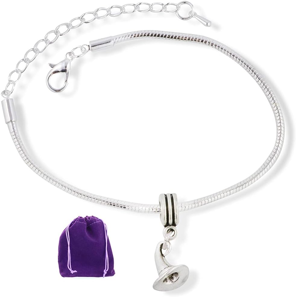 Emerald Park Jewelry Witch Hat Snake Chain Charm Bracelet