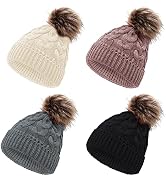 UTTPLL Pompom Hat Knitted Ski Beanie Baby Hat for Boys Girls Infant Cute Thick Warm Toddler Hat