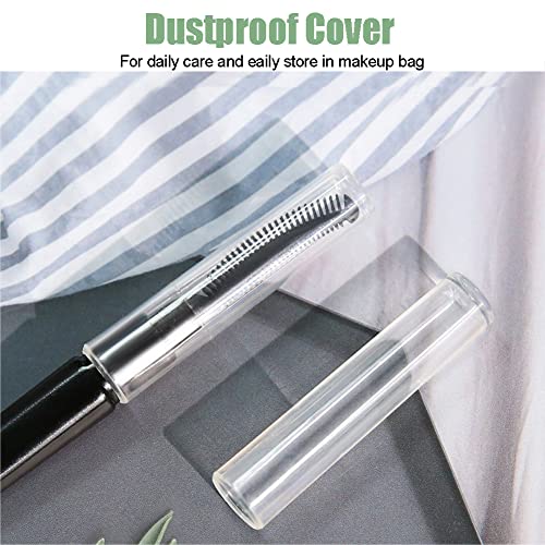 Eyelash Comb, Lashes Brush Separator Mascara Brush Eyelashes Definer Lash Separating Cosmetic Tool Silicone Comb, With Dust Cover, 3 Pcs, Black (3 Black) #TOP2