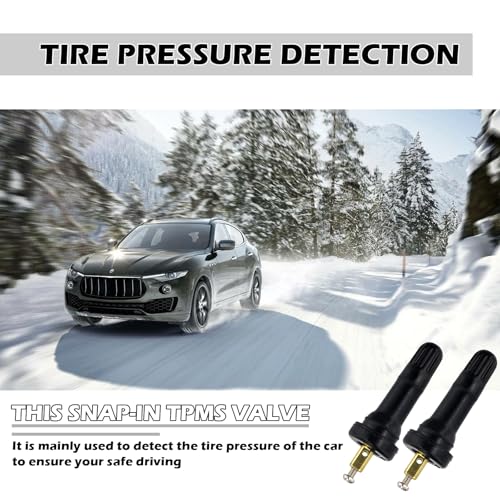 Ventil für Sensor, 4 Stück Gummiventil Ersatz, Explosionssicher, Reifendrucksensor Reifendruckkontrollsystem Reifen Ventilstämme TPMS Sensor Ventilschaft Ventileinsätze für Auto