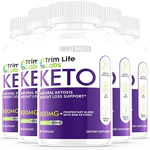 (5 Pack) Trim Life Keto Pills Labs 800mg Xtra (5 Month Supply)