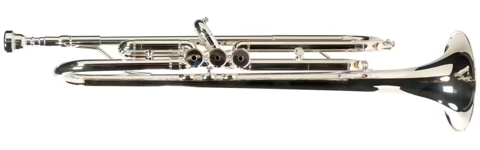 WOODBRASS WTP400S Bb Trompete für Anfänger, versilbertes Messing, langlebige Kolben, klarer & leistungsstarker Klang – Instrument, spielfertig mit Hülle & Mundstück inklusive