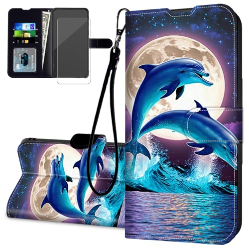 Housse Moto G Power 5G 2024 dauphins pour garder vos cartes en balade
