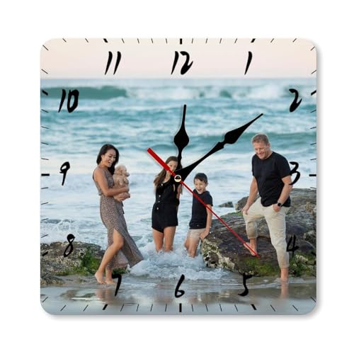JWBCUU Personalized Wall Clocks Custom Photo Round Wall Clock Personalized