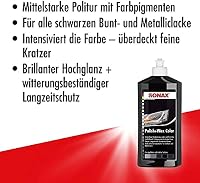 detailmate SONAX Hand Polier Set - SONAX Polish+Wax Color schwarz 500ml + Handpolierschwamm "Puck" im Verbundaufbau hart Ø90/50mm + detailmate Edgeless Superflausch Mikrofaser Poliertuch 550GSM – Ansicht 2
