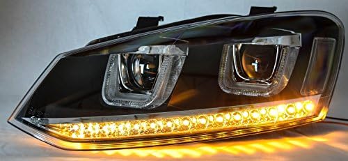Eagle Eyes 441198 LHD Black DRL LED Projector Headlights With LED Indicator
