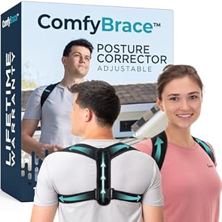 ComfyBrace Posture Corrector-Back Brace for Men and Women- Fully Adjustable Straightener for Mid, Upper Spine Support- Neck, Shoulder, Clavicle and Back Pain Relief-Breathable